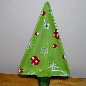 👍 Harry & David Christmas Tree Plate Serving Dish 14 x 10". Ch2